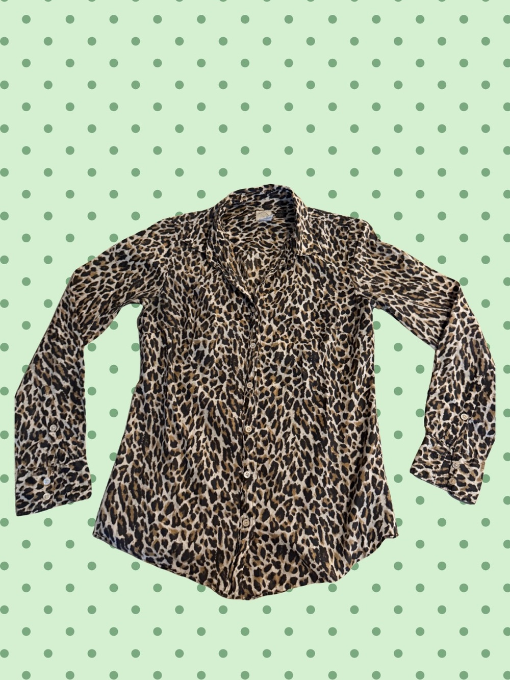 J. Crew Leopard Print Button-Down Shirt - Brown and Black